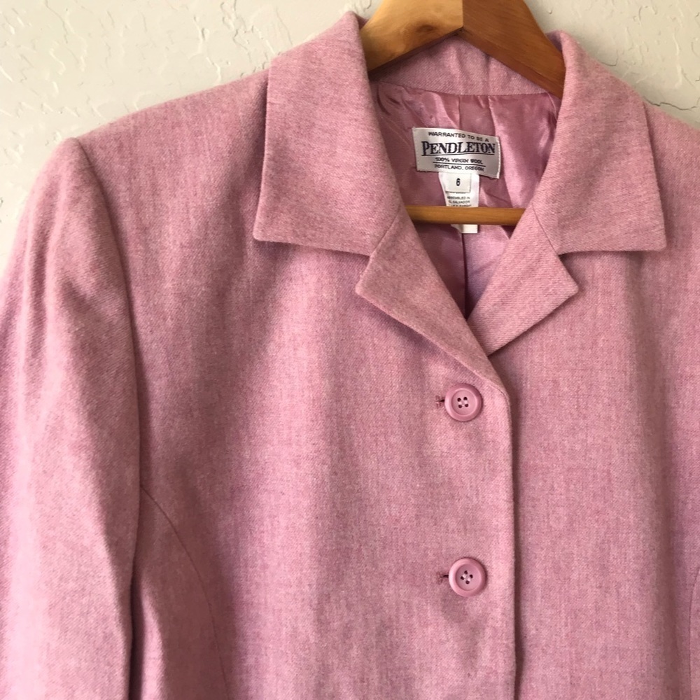 Pendleton Pink Wool Blazer - Picture 3 of 12